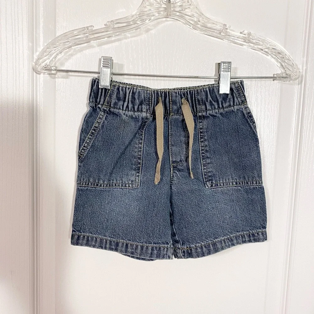 3 Pc Boy's 2T Clothing Lot Plaid Shirt Denim Shorts & New Disney Pixar Underwear